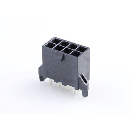 MOLEX Rectangular Power Connector, 8 Contact(S), 2 Row(S), Male, Straight, 0.165 Inch Pitch, Solder 462070008